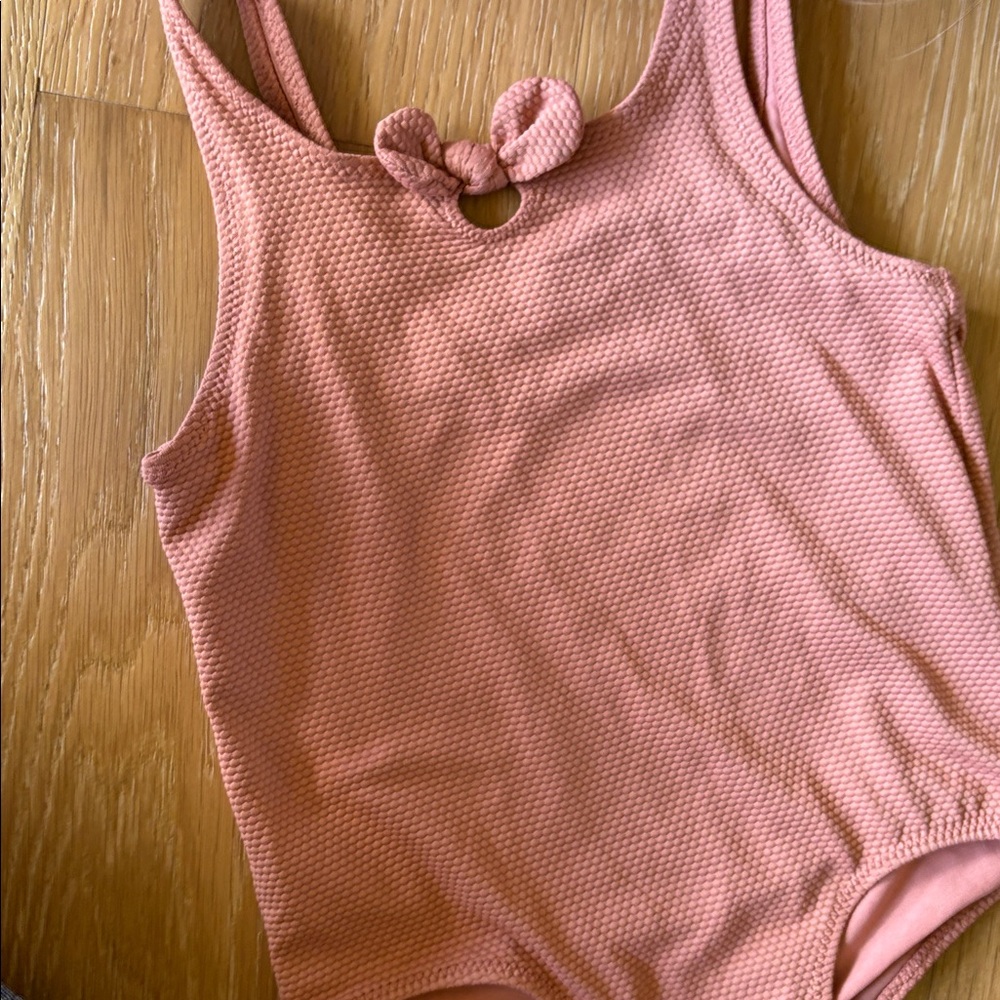 H&M Pink Textured One-Piece Swimsuit with Front Knot